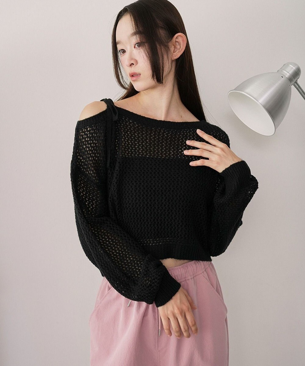 WEGO モヘアタッチ2WAYワンショルニット 