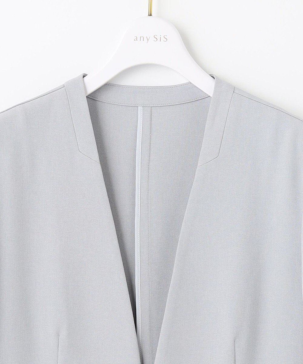 ANY SIS 【セットアップ可】リネンライクポリエステル ジャケット 