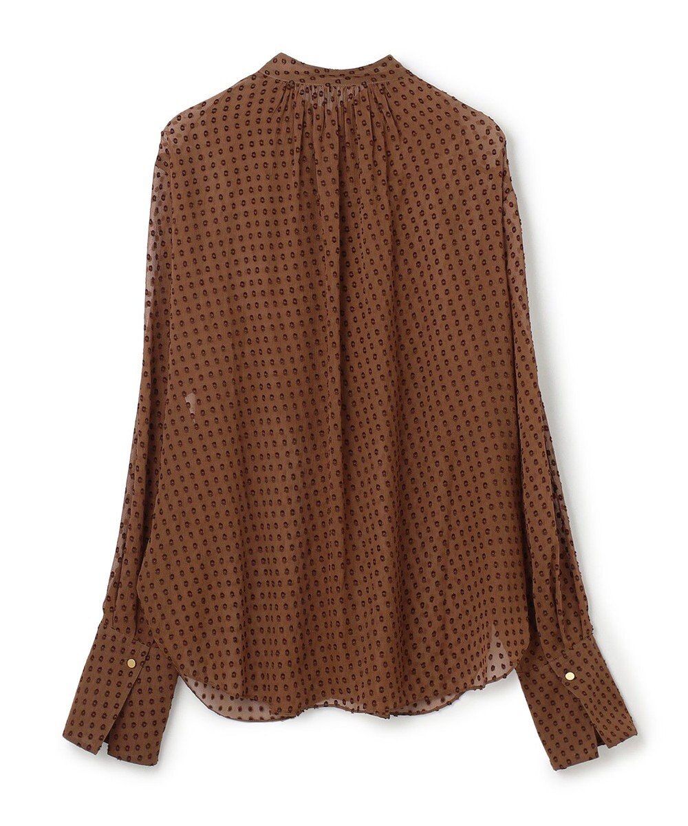 BEIGE， CALLERRY / シルク混ドットラッフルブラウス 