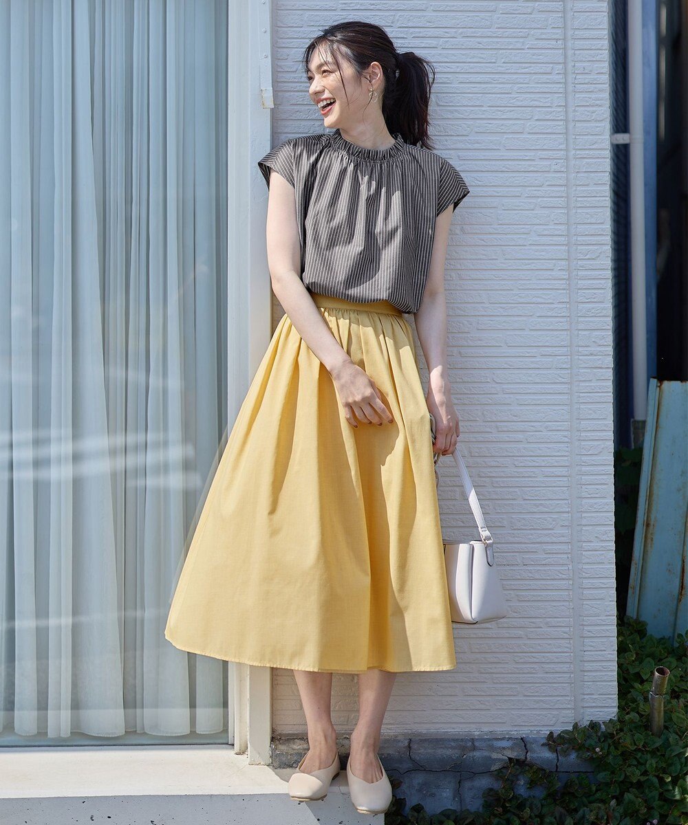 ANY 【大好評につき新色追加！/ウエストゴム】シャンブレーライクフレアスカート 