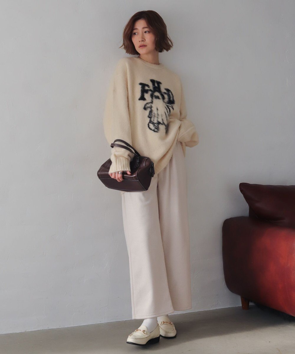 WEGO 【WEB限定/25年秋冬新作/ウエストゴム】裏ベロアワイドイージーパンツ 