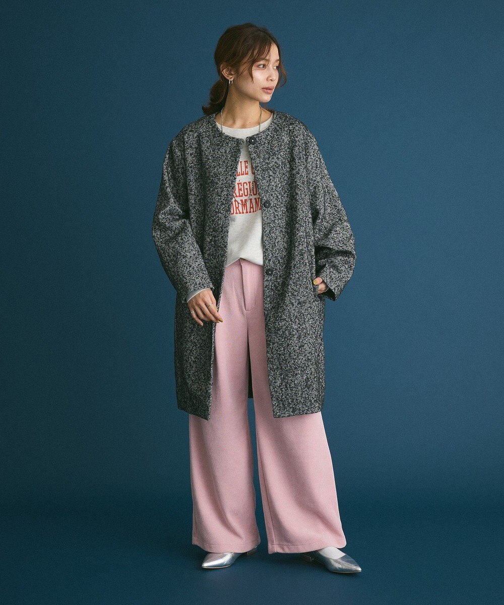 Green Parks 裏起毛配色ステッチロゴチュニック 