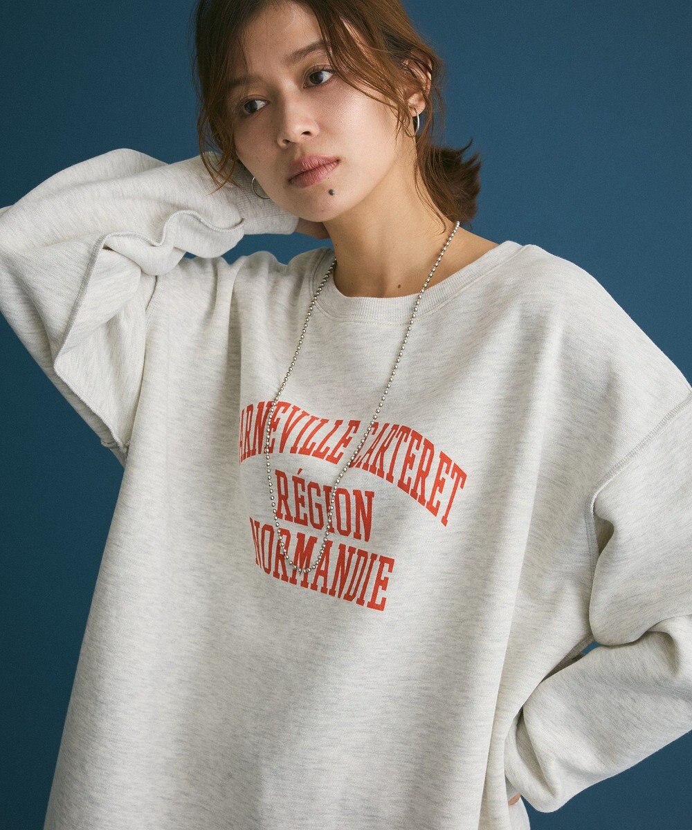 Green Parks 裏起毛配色ステッチロゴチュニック 