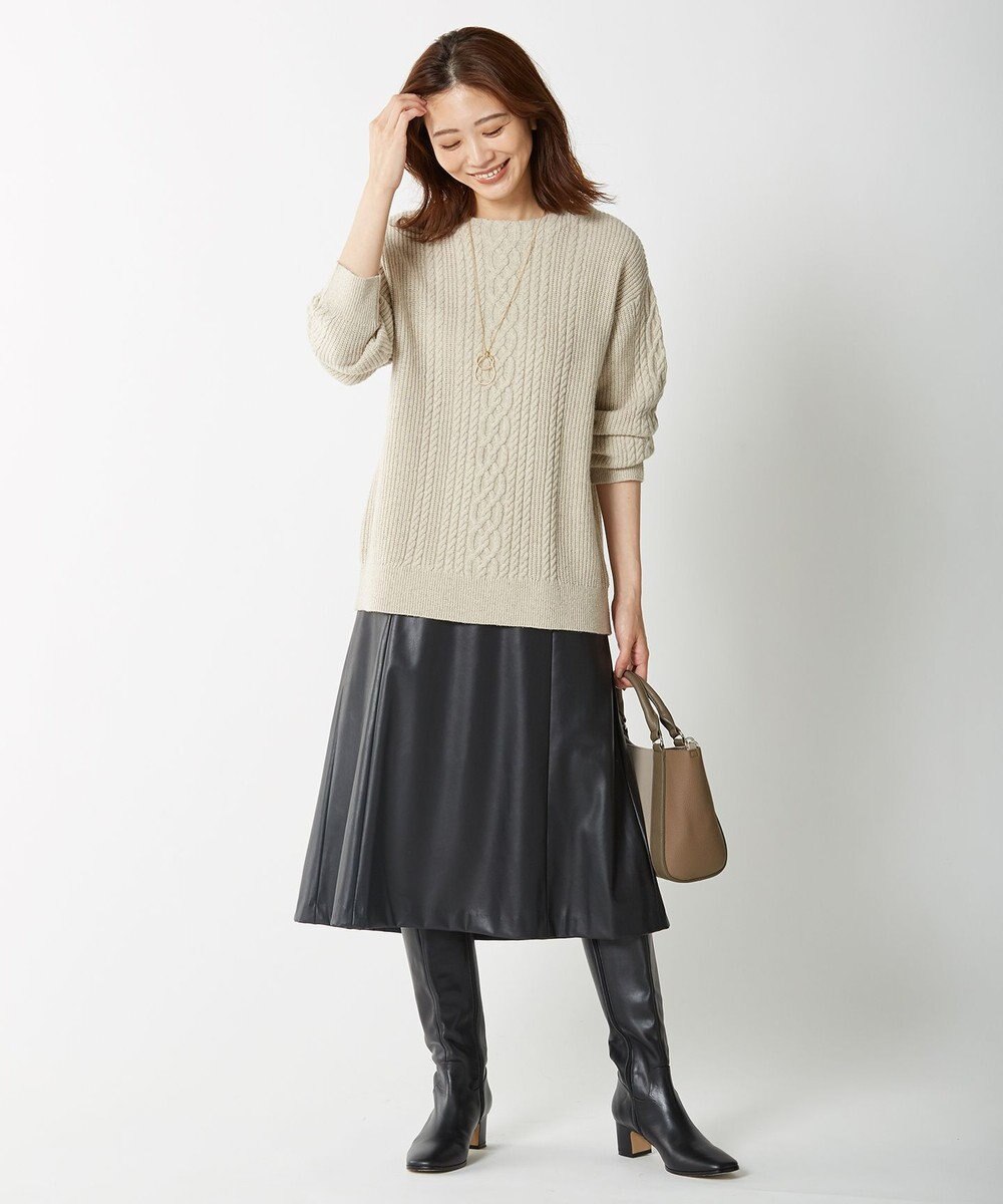 J.PRESS LADIES 【WEB限定・洗える】BARTOLOZZI ポリエステルレザーII スカート 