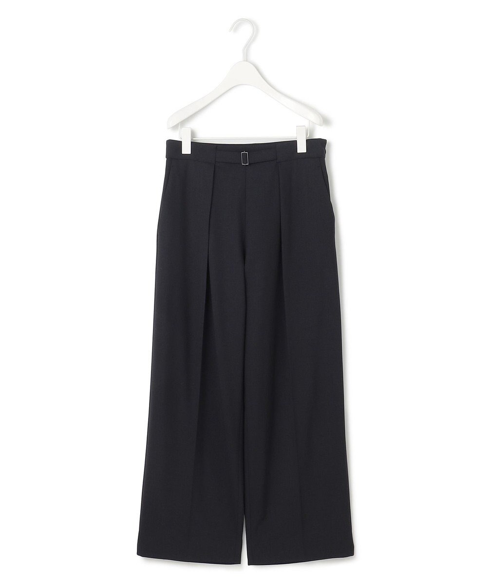 ICB 【洗える】ウール2WAYストレッチ ワイドストレートパンツ 