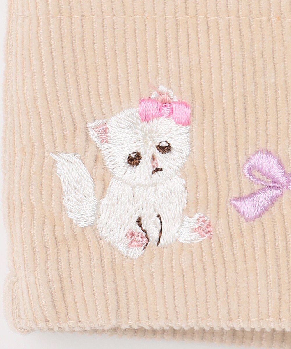 ANY KIDS ネコ刺繍 コーデュロイ ショートパンツ 