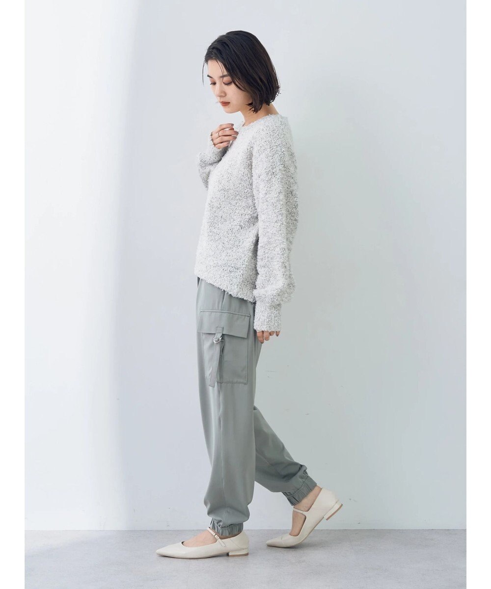 YECCA VECCA レースアップリボンヤーンニット 