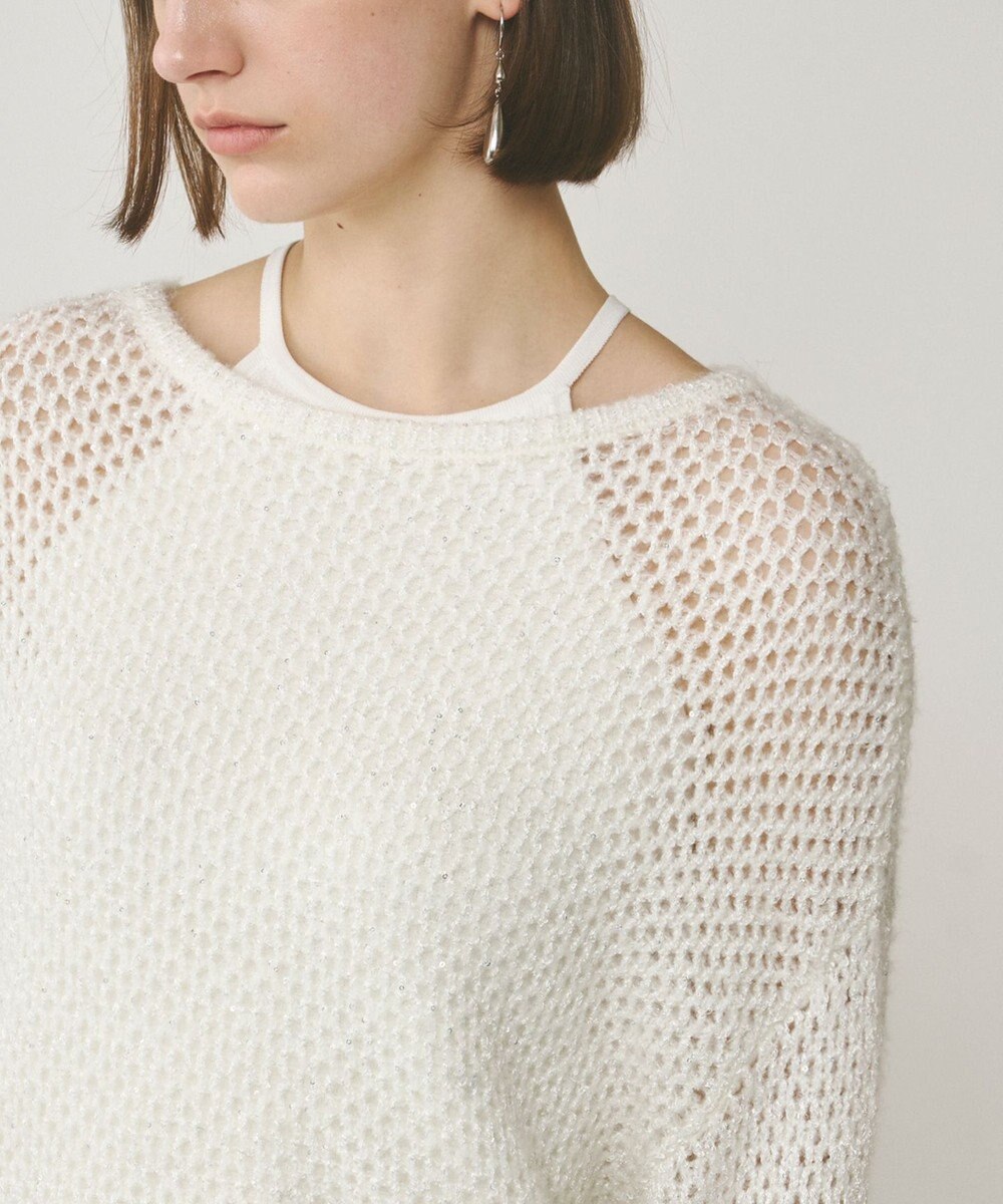 GRACE CONTINENTAL スパンメッシュニットトップ 