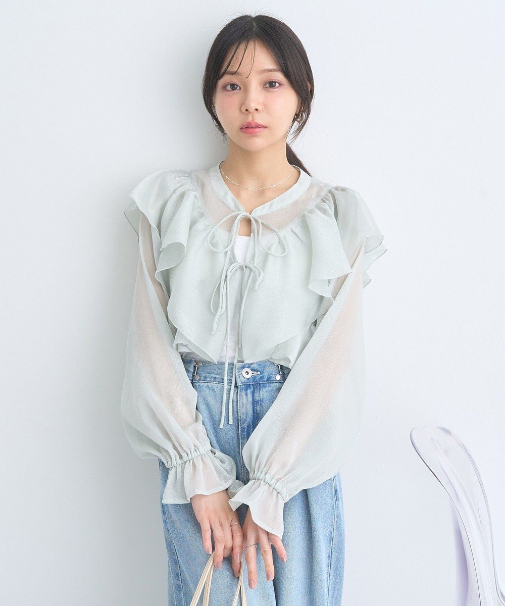 earth music&ecology シアーラッフルショートボレロ 