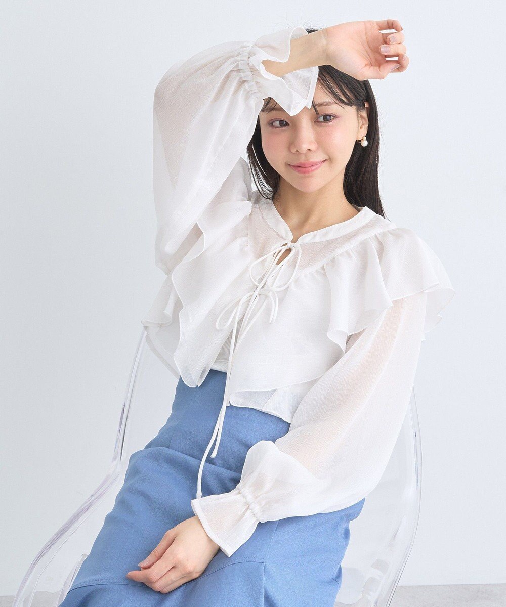 earth music&ecology シアーラッフルショートボレロ 