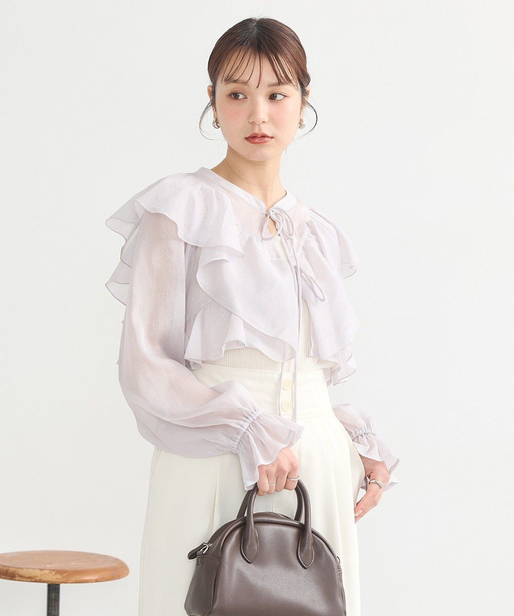 earth music&ecology シアーラッフルショートボレロ 