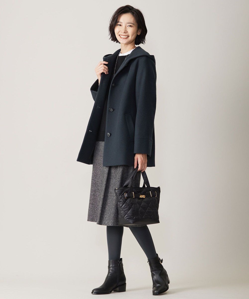 J.PRESS LADIES ショートビーバー フーデッド コート 
