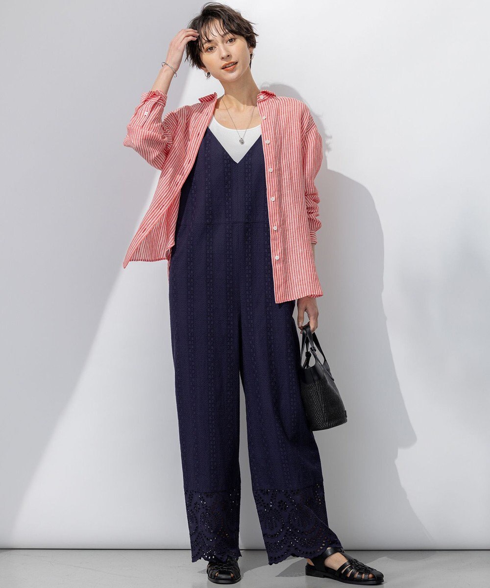 23区 【洗える】コットンエンブロイダリー オールインワン 