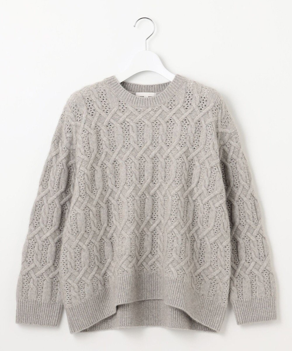 自由区 へアリーケーブル ニット 