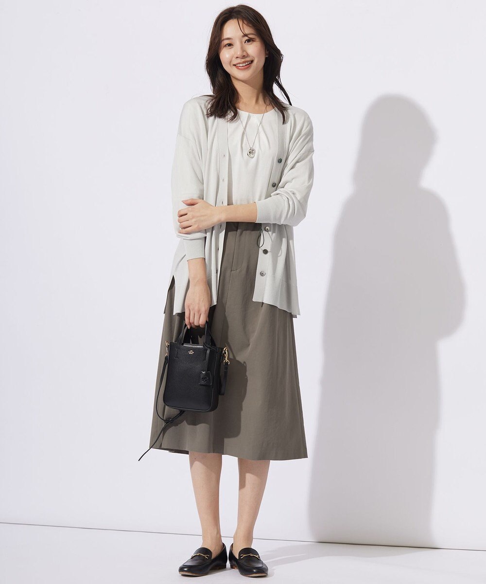 J.PRESS LADIES L 【洗える・吸水速乾・接触冷感】リネンツイル スカート 