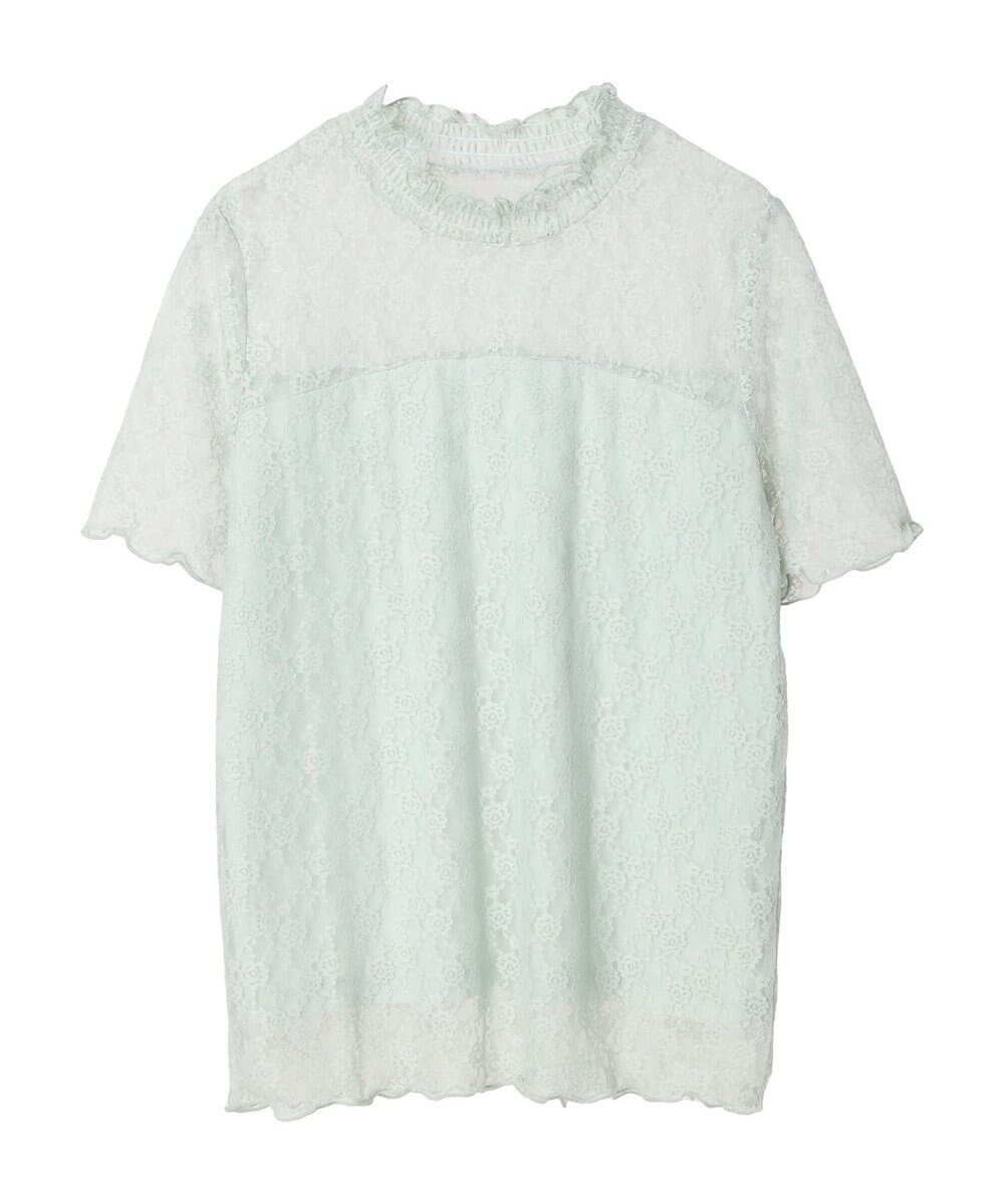 earth music&ecology レースドッキング半袖プルオーバー 