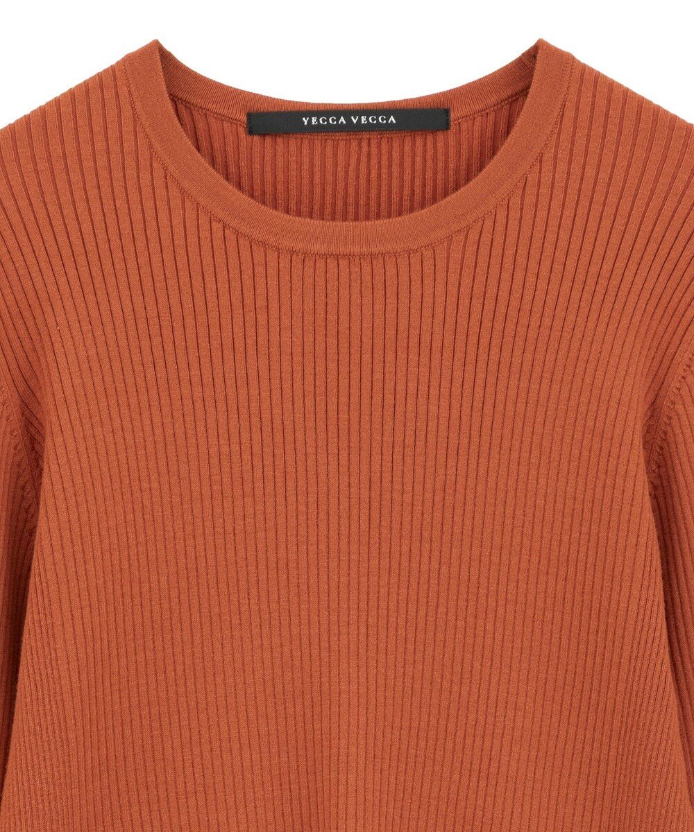 YECCA VECCA 袖釦クルーネックリブニット 