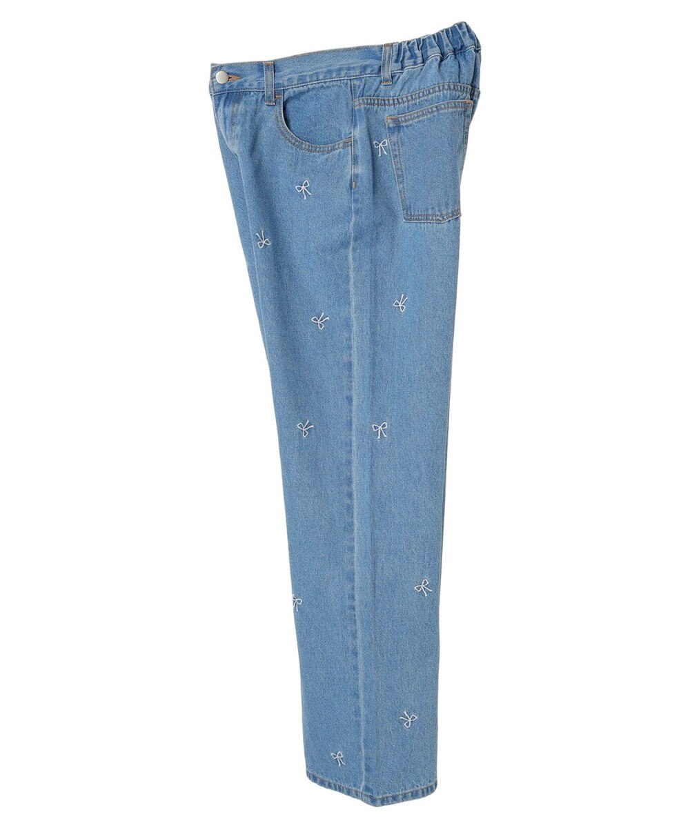 Green Parks ・Ｄｏｕｂｌｅ　Ｆｌａｇｓ　リボン刺繍ストレートデニム 