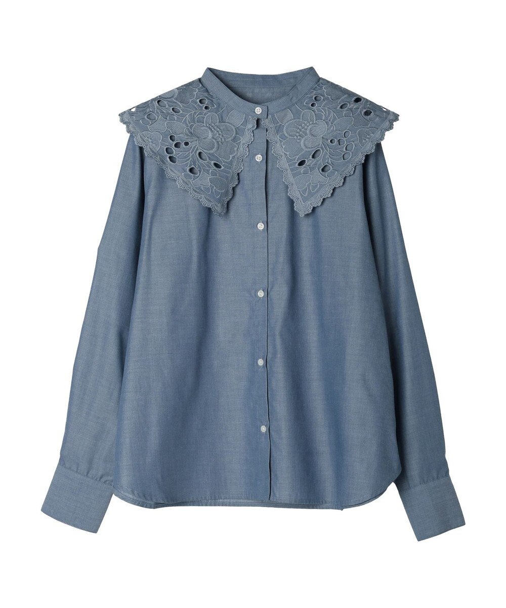 earth music&ecology ２ｗａｙ刺繍衿ブラウス 
