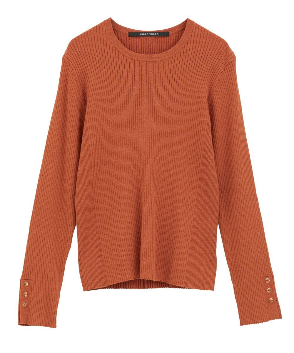 YECCA VECCA 袖釦クルーネックリブニット 