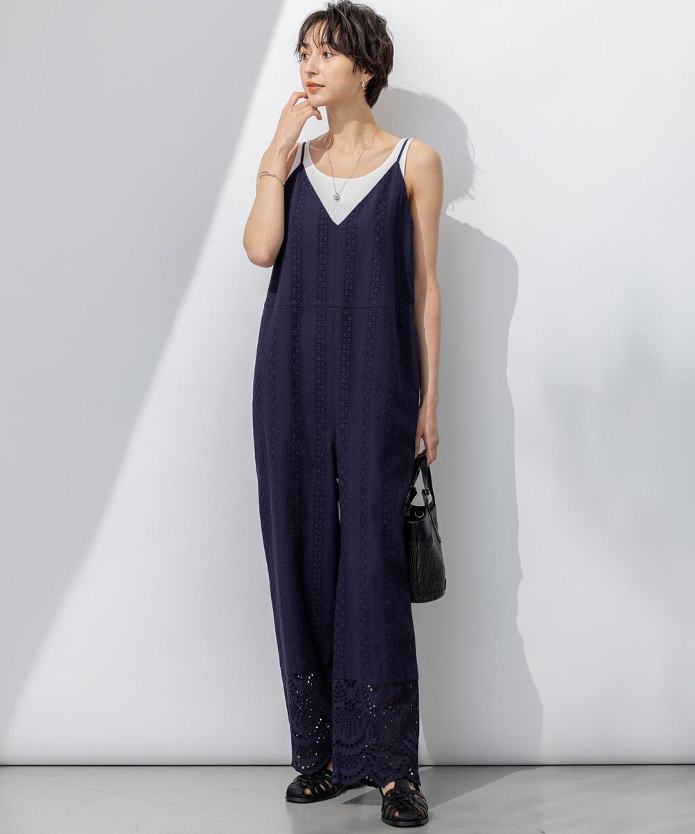 23区 【洗える】コットンエンブロイダリー オールインワン 