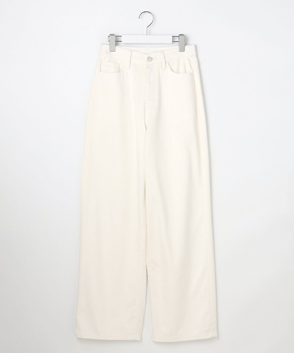 自由区 L 【19号サイズまで展開】ウスカルデニムワイドストレート パンツ 