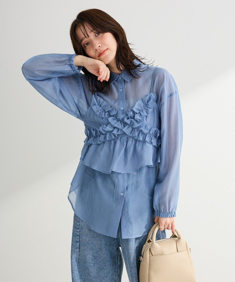 Green Parks 【WEB限定】ＳＥＴ２点フリルビスチェ＋シャツチュニックⅡ 