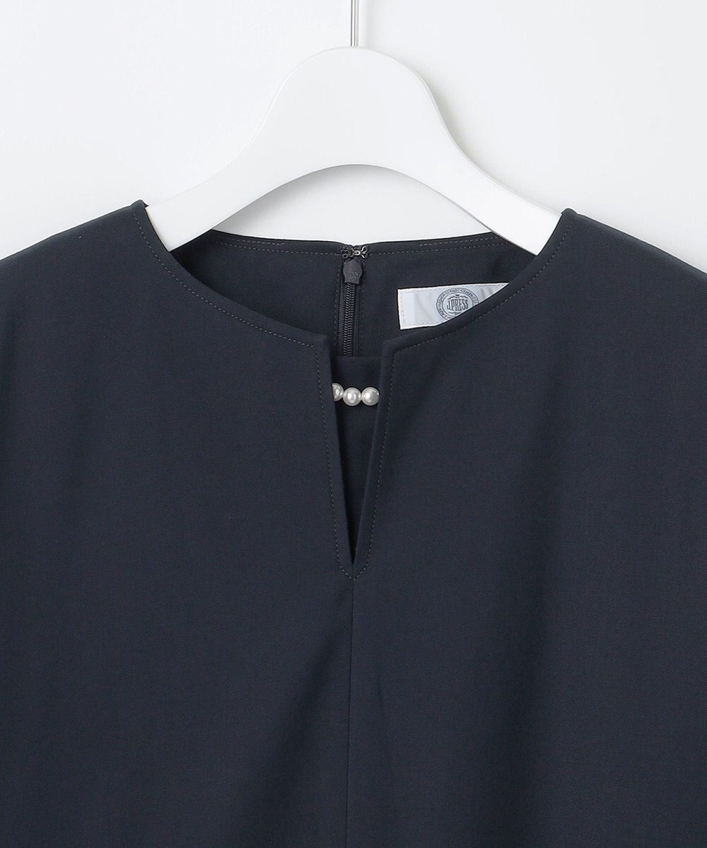 J.PRESS LADIES L 【洗える】T/Rウォッシャブルギャバ パール釦 ワンピース 
