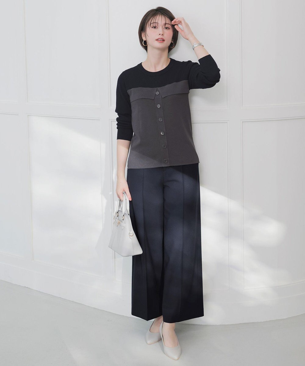 ANY SIS L ビスチェ風 長袖 ニット 