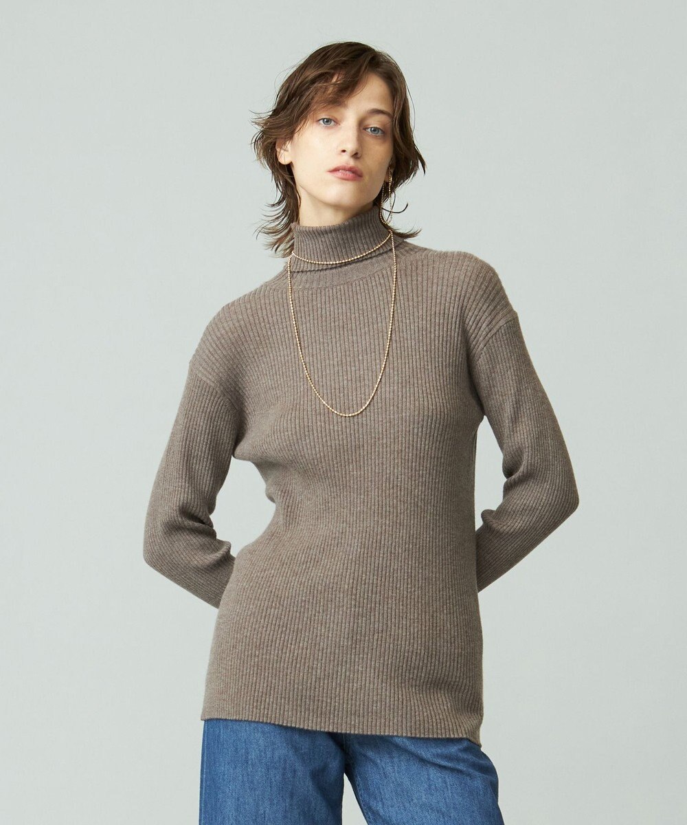 J.PRESS YORK STREET 【WOMEN】ANTI PILLING WOOL リブタートルニット 