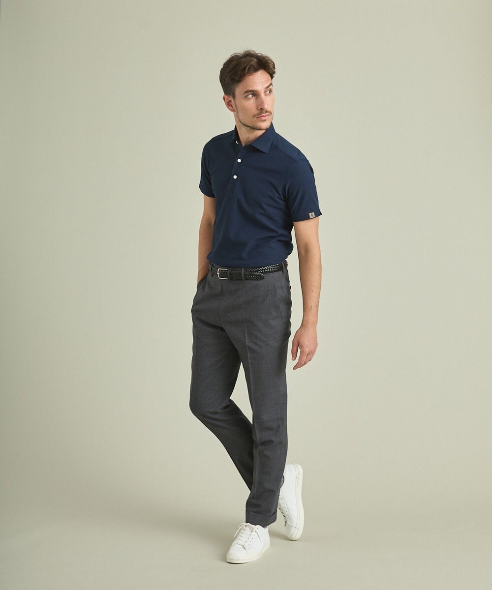 GOTAIRIKU ロングセラー【洗える/折り目加工/シワになりにくい/ウエストアジャスター】ウォッシャブル サマーウール100％パンツ_定番色(ノータック)23/24年モデル 