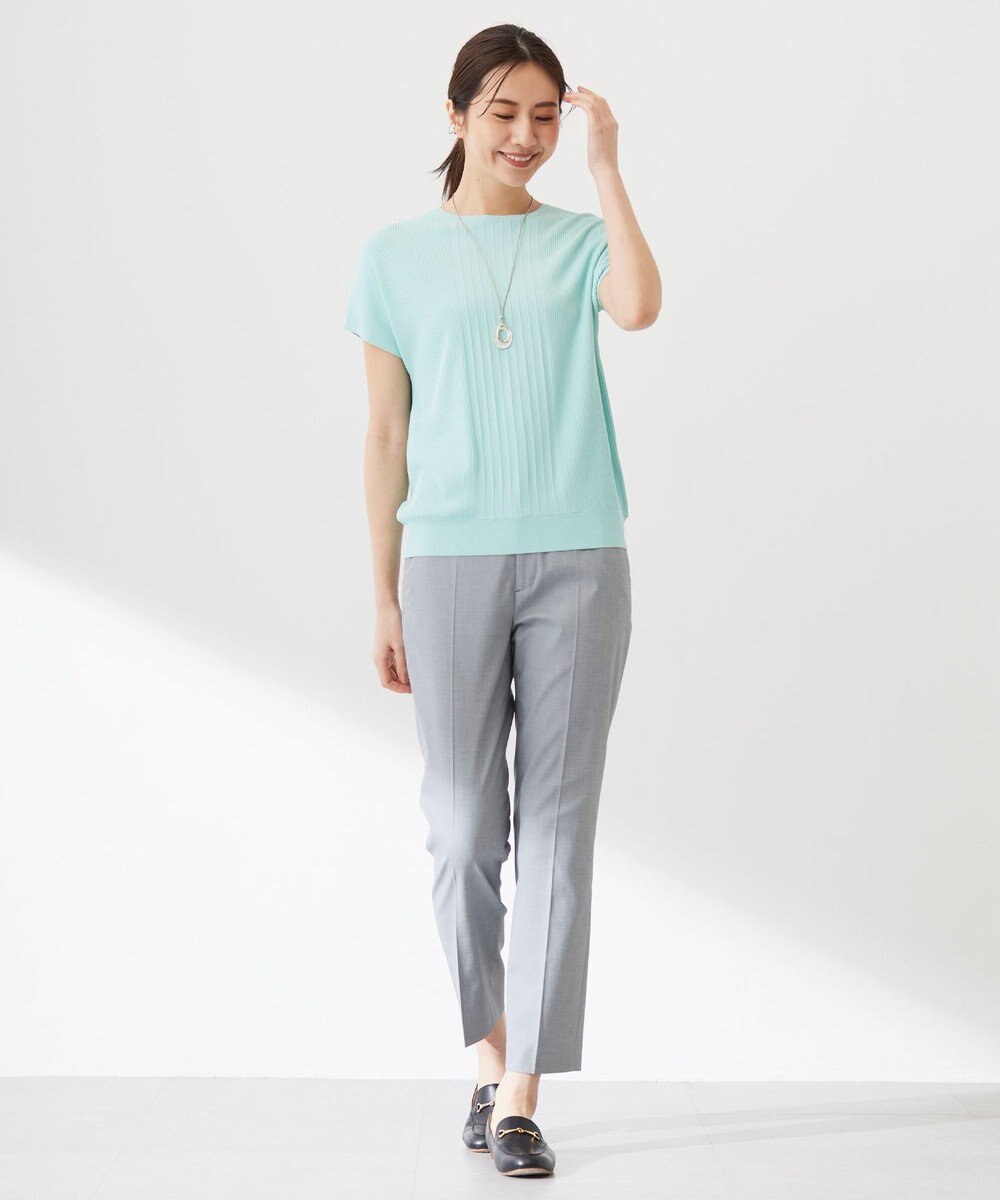 J.PRESS LADIES L 【洗える】レーヨンエリートストレッチ フレンチスリーブ ニット 