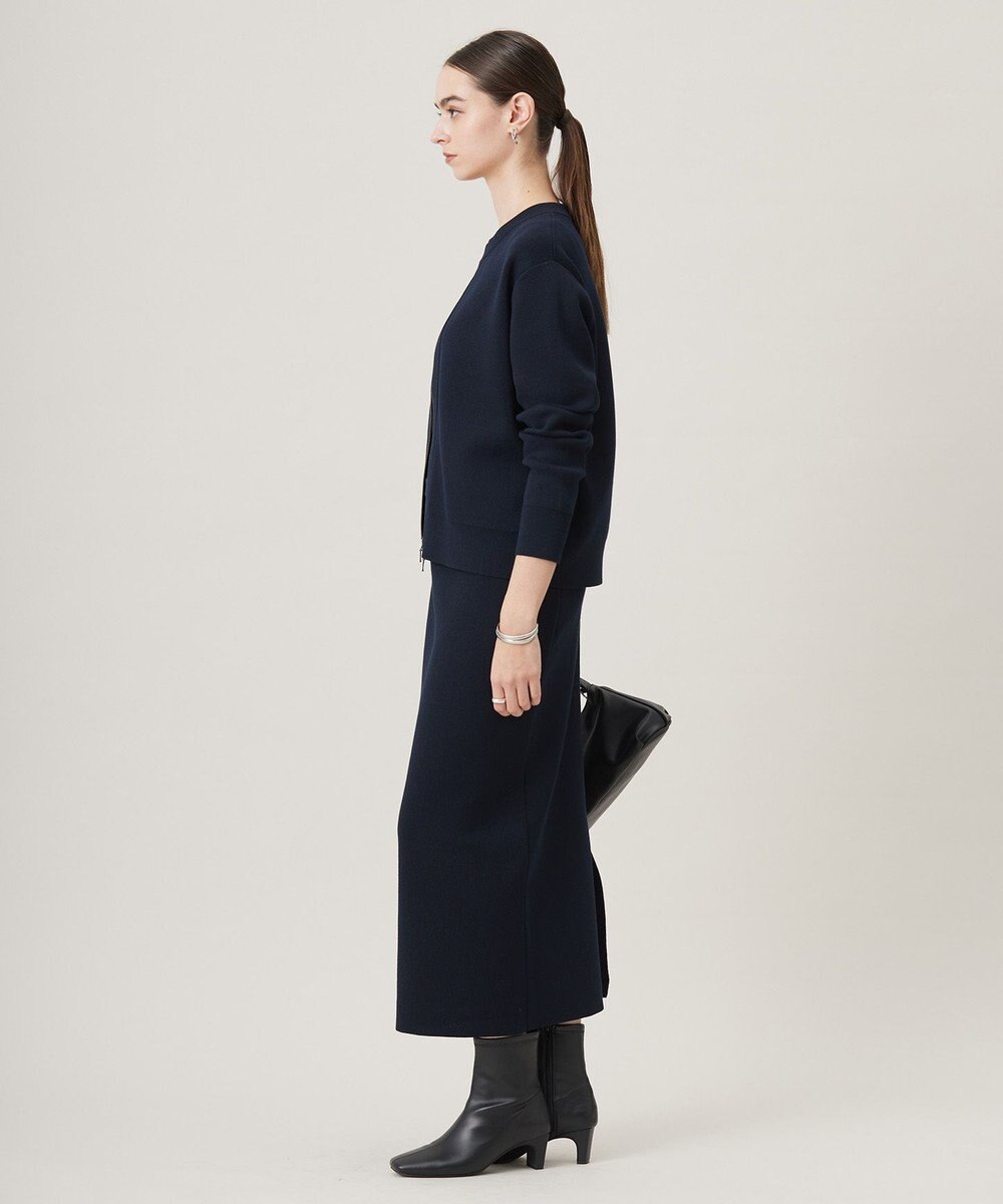 ICB L 【洗える】コットンポリエステルスムース ニットブルゾン 