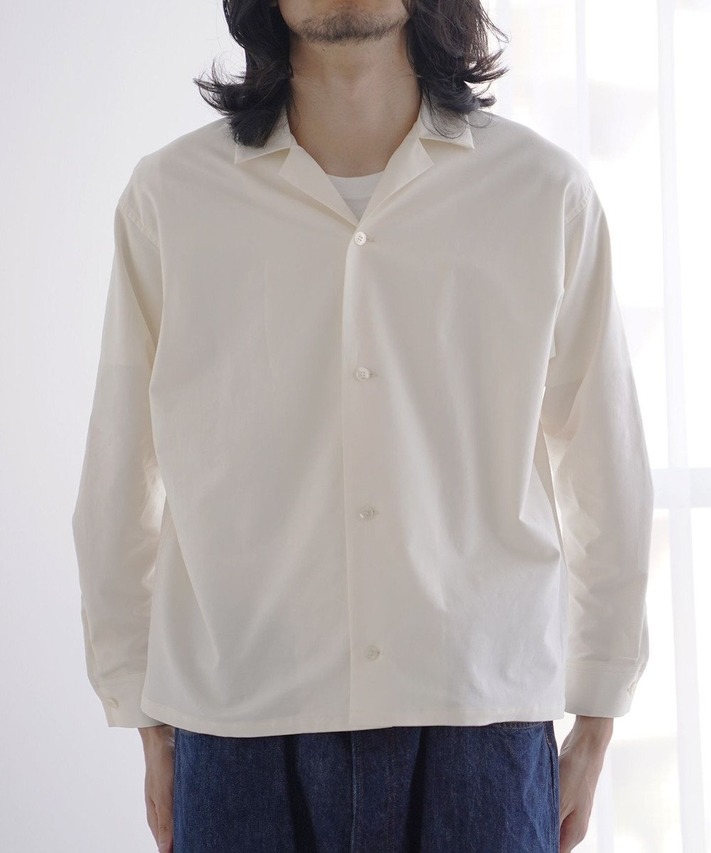 kinudian 【UNISEX】Pajamas silk shirt　シャツ オフホワイト