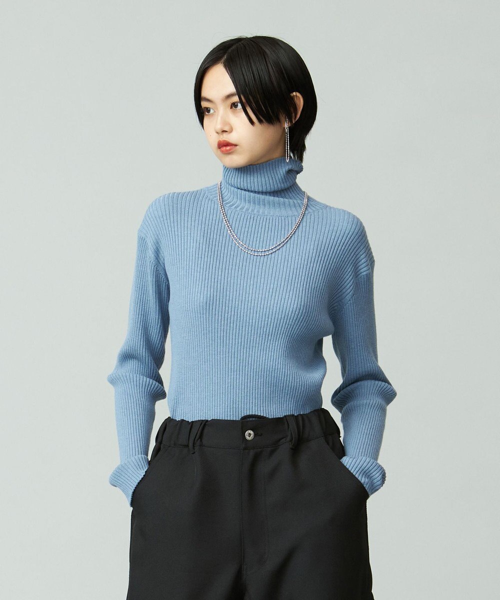 J.PRESS YORK STREET 【WOMEN】ANTI PILLING WOOL リブタートルニット 