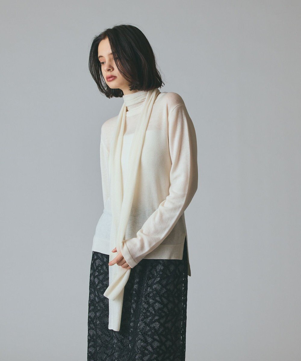 GRACE CONTINENTAL ボウ付ニットトップ 