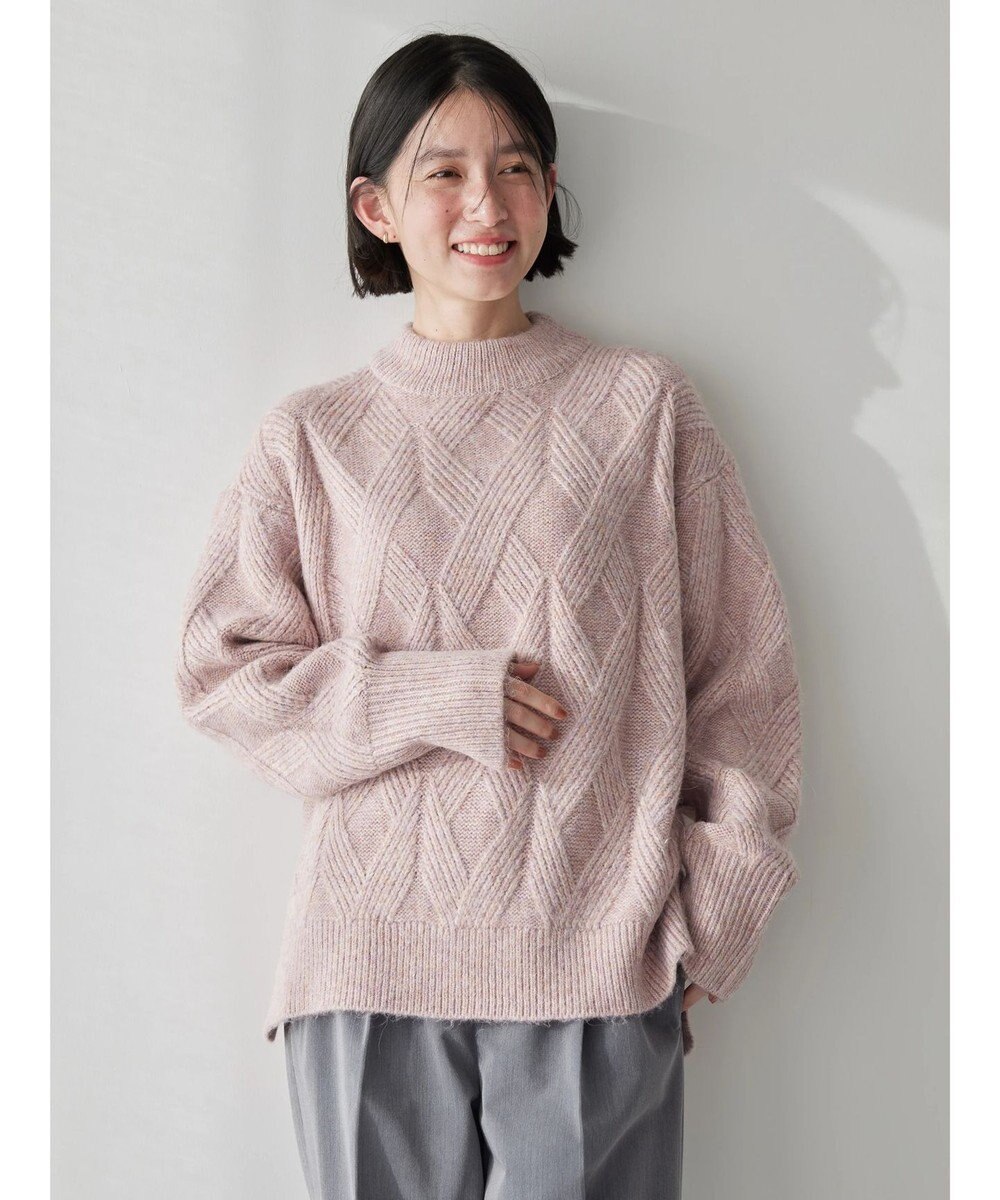 AMERICAN HOLIC Ｍｉｘヤーンモックネックケーブルニットプルオーバー 