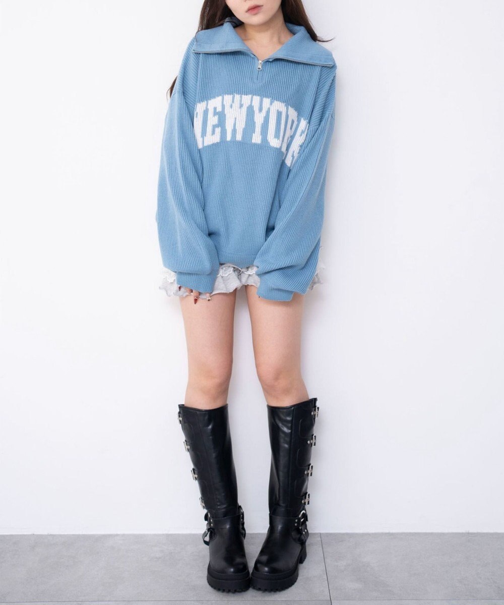 WEGO NEWYORKハーフジップニット 