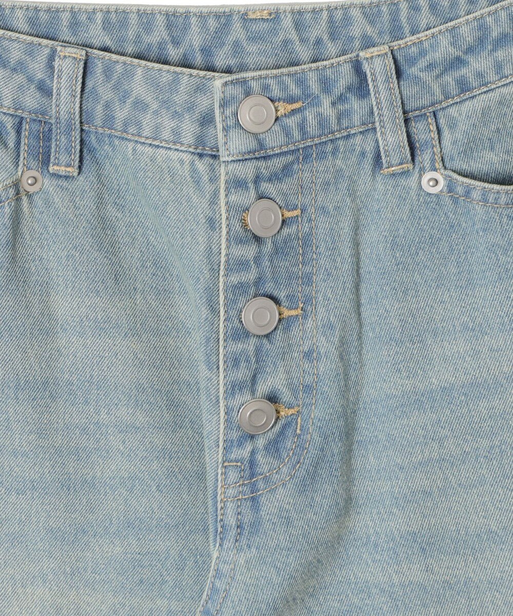 WEGO ボタンフライローライズフレアデニム 