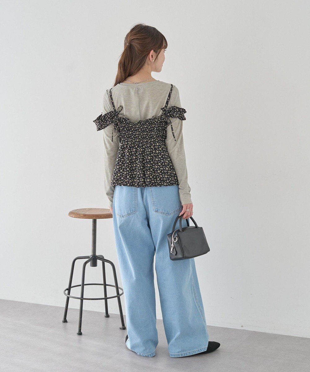 earth music&ecology フラワーペプラムビスチェ 