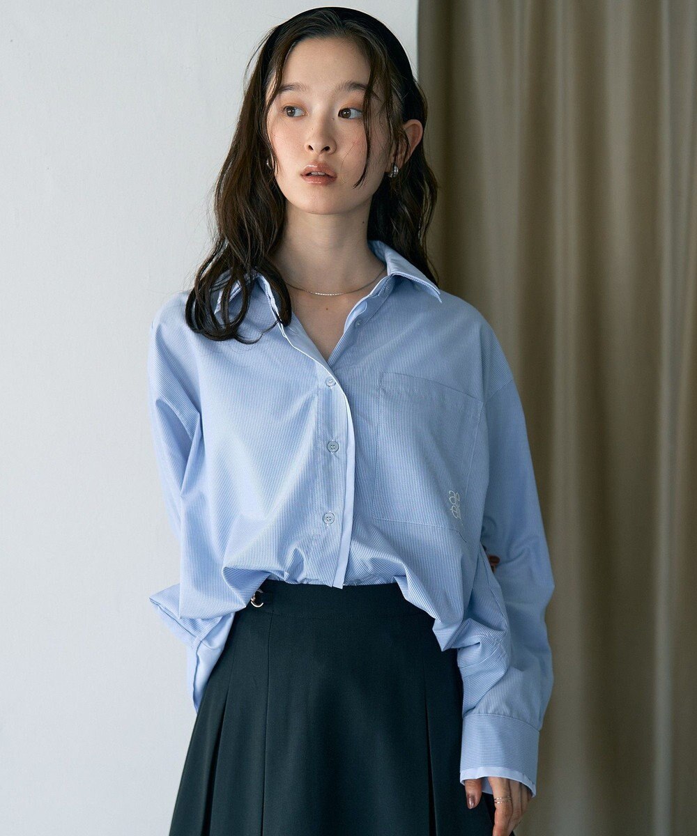 earth music&ecology レイヤードストライプシャツ 