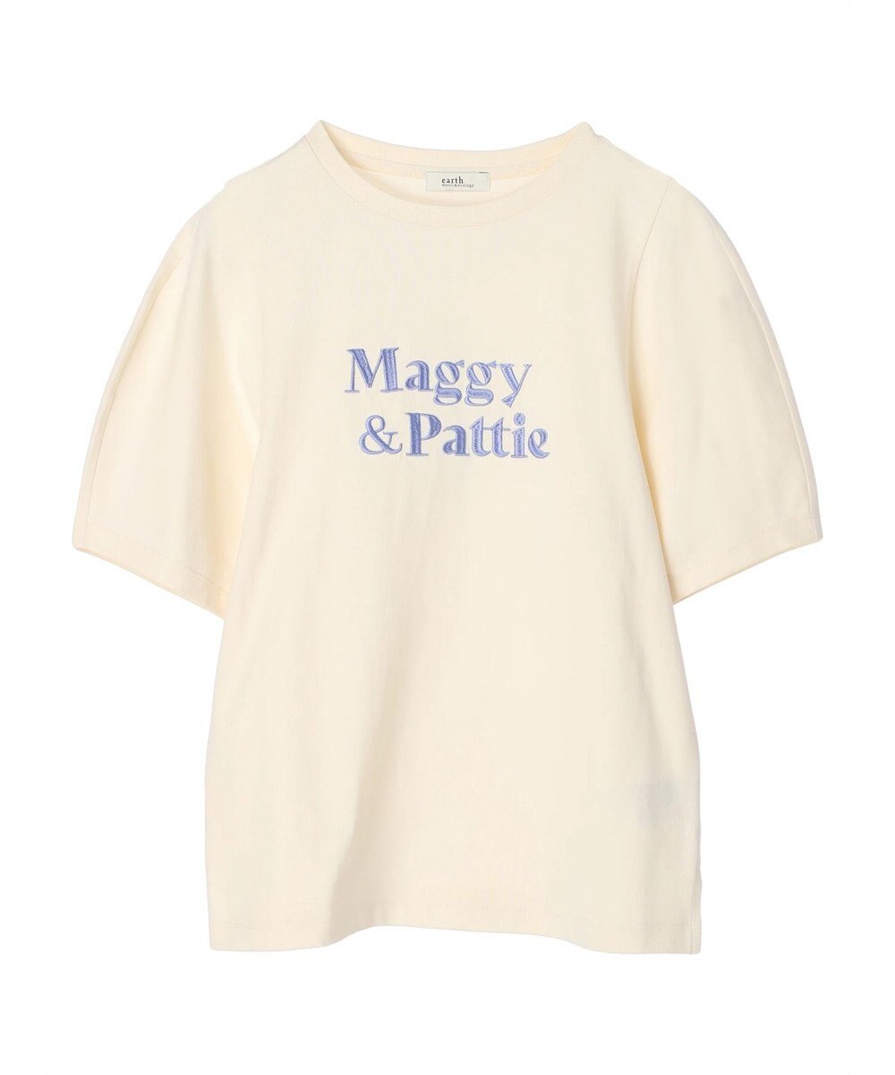 earth music&ecology フォルムスリーブ刺繍ロゴＴＥＥ 