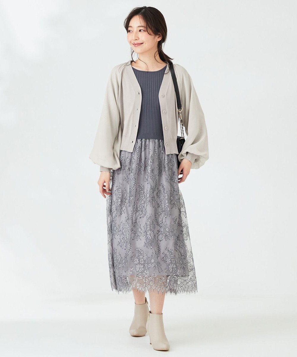 ANY SIS 【洗える】シアースリーブ カーディガン 