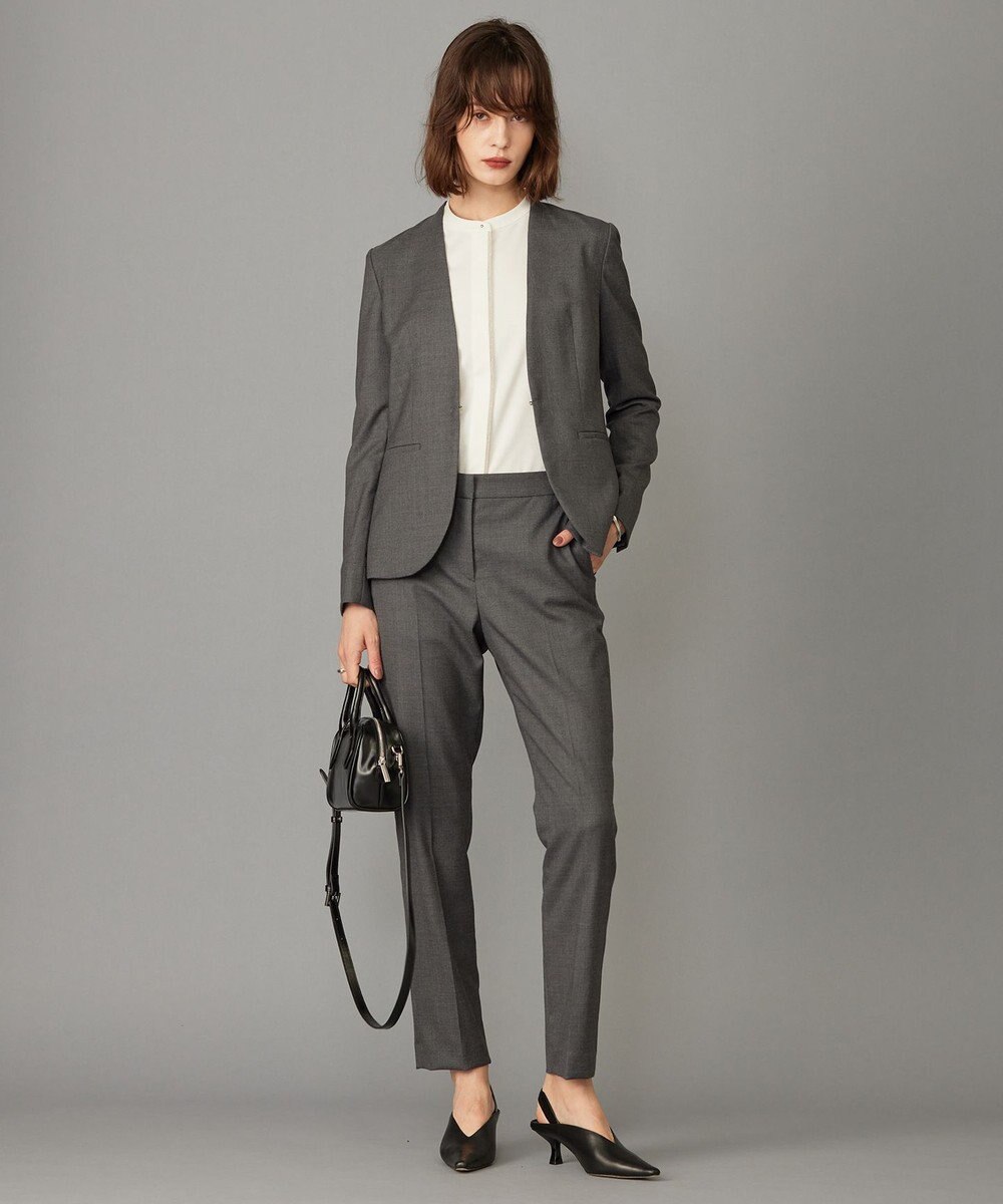 ICB L 【洗える】コンパクトモクロディ バンドカラーカットソー 