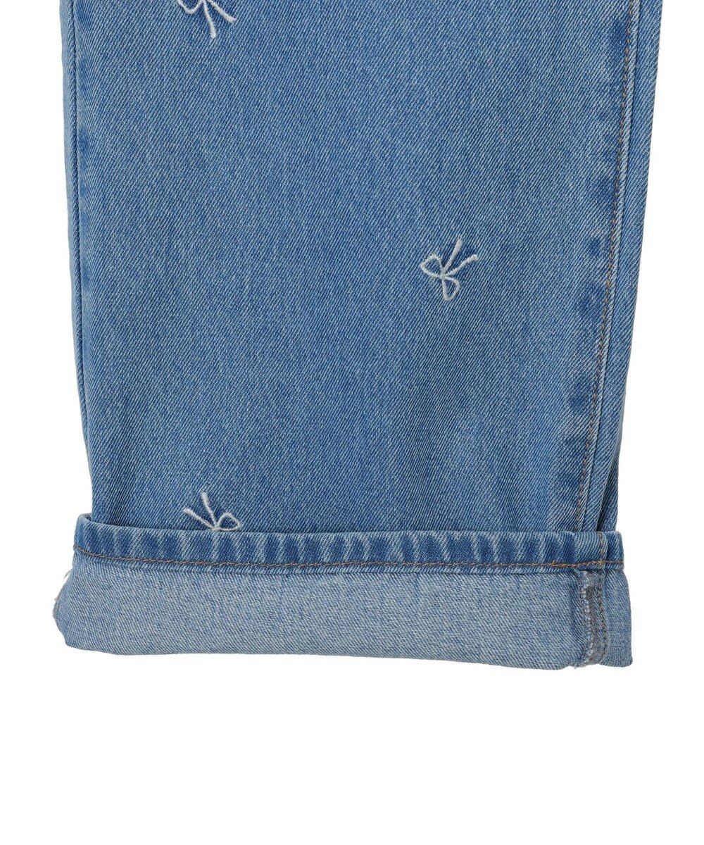 Green Parks ・Ｄｏｕｂｌｅ　Ｆｌａｇｓ　リボン刺繍ストレートデニム 