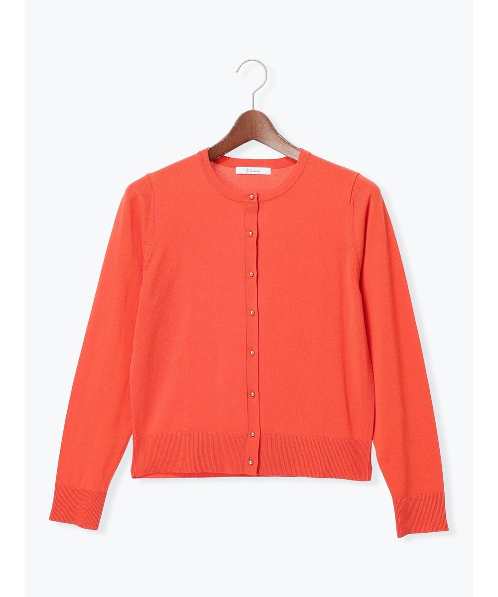 Te chichi 14G綿ポリクルーカーディガン 