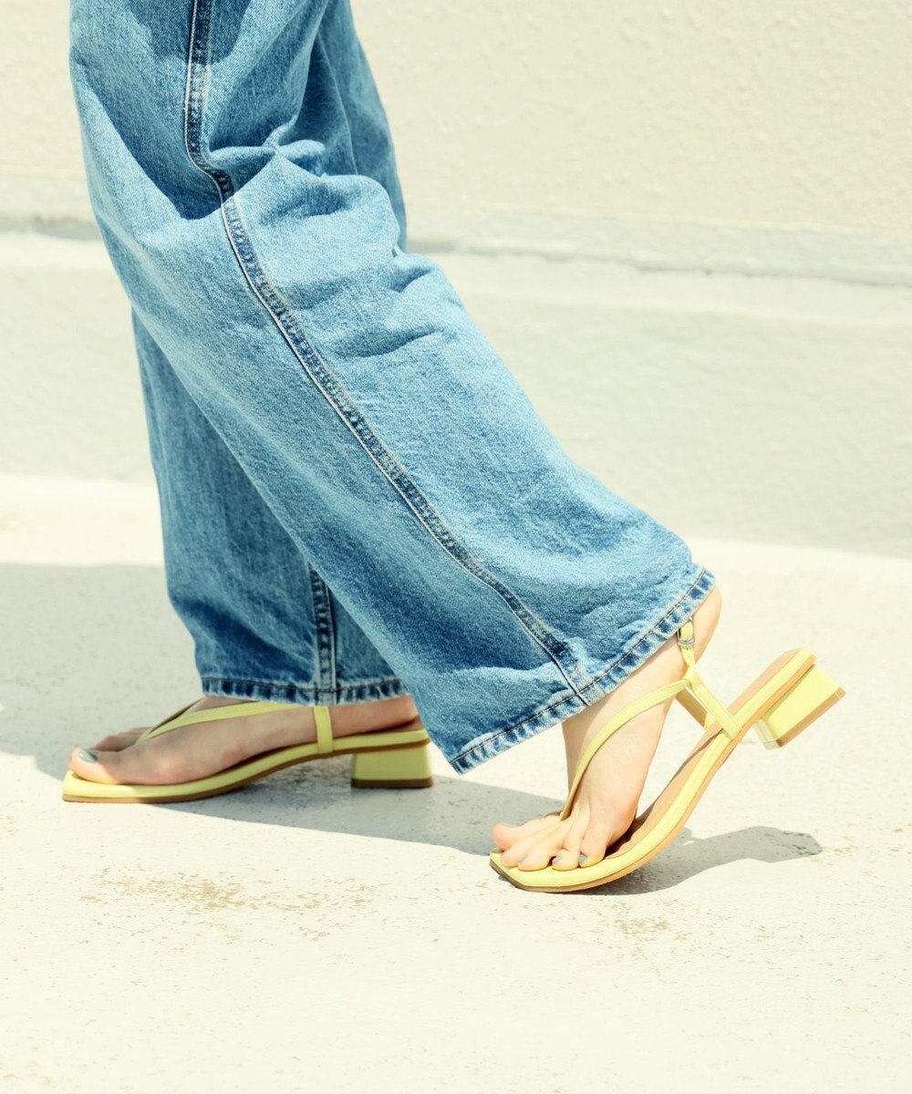 BONTRE 【PRECIEUX JOUET/プレシュウジュエ】 スクエアヒールナロートングサンダル/034PJ 