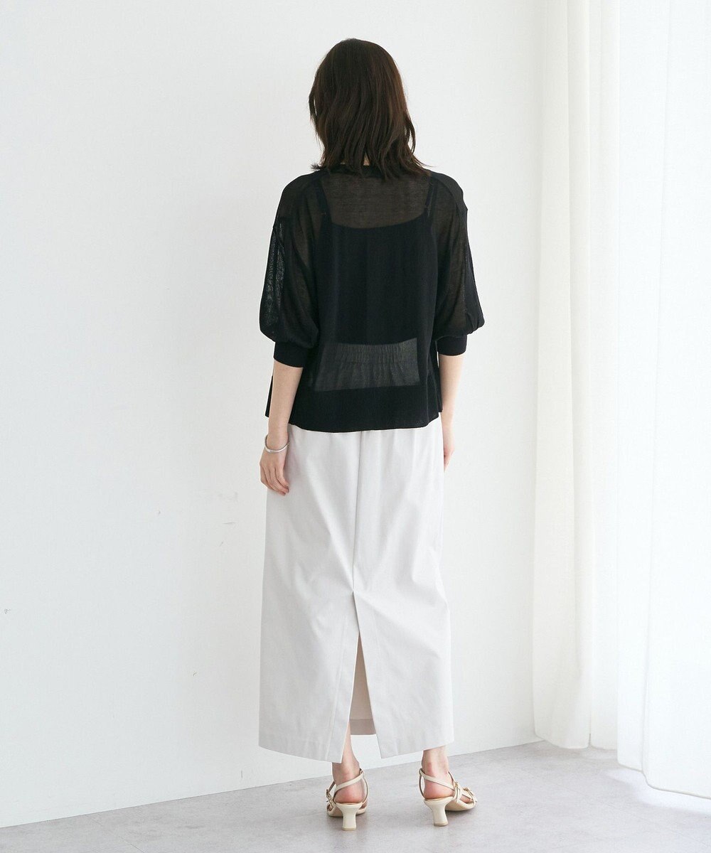 YECCA VECCA シアーニットVネックカーディガン 