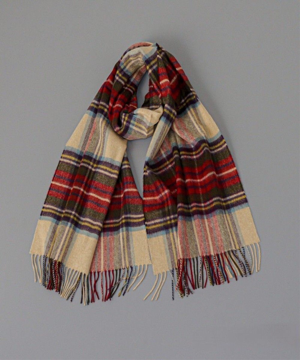 AURORA 【Johnstons of Elgin（ジョンストンズ オブ エルガン）】 カシミヤ100％起毛チェック柄ストール 