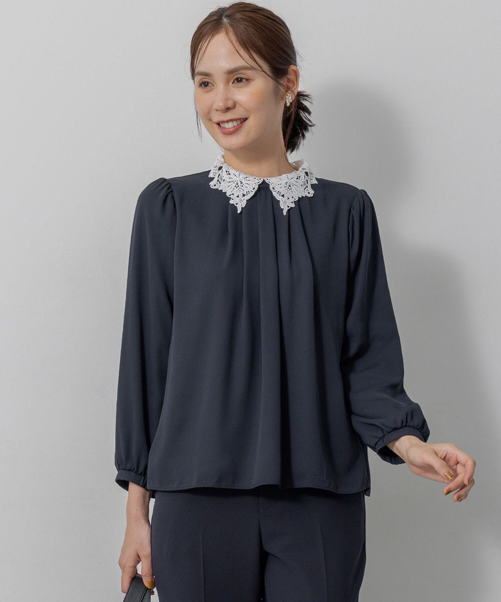 組曲 S 【WEB限定・2WAY】ジョーゼットシフォンレース襟 ブラウス 